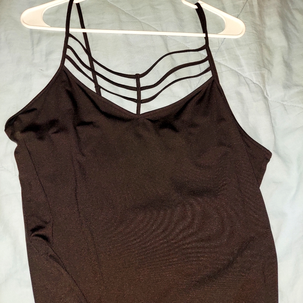 Strapless black top very sexy on